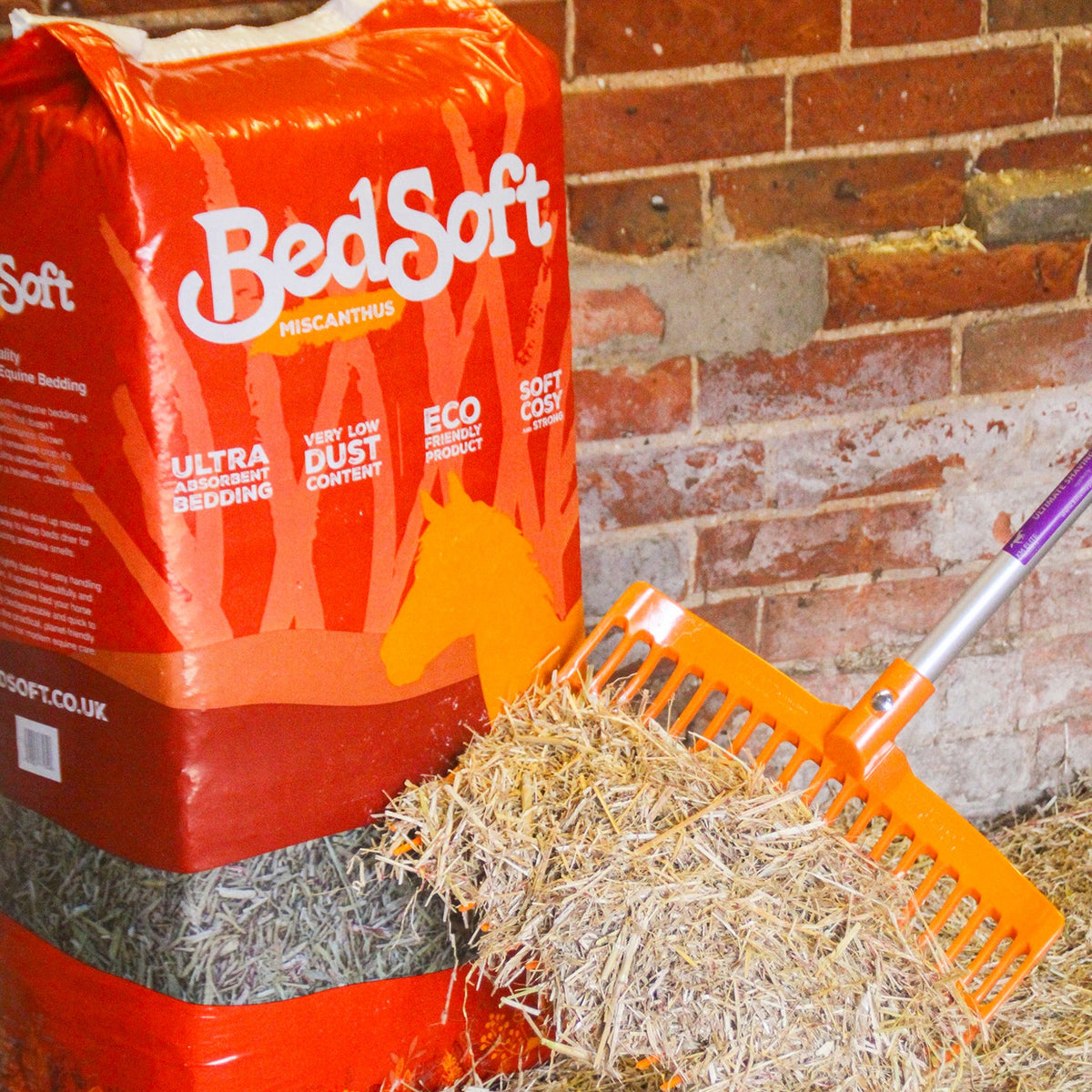 Horse enjoying HaySoft haylage from a hay bag